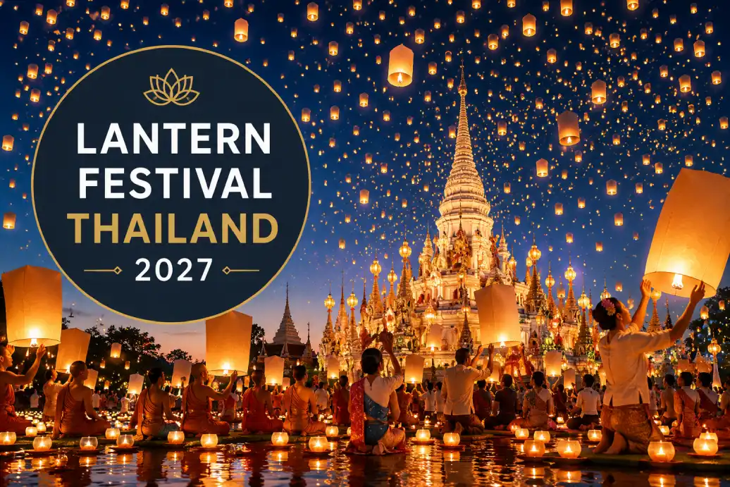 Lantern Festival with glowing lantern displays and family celebration