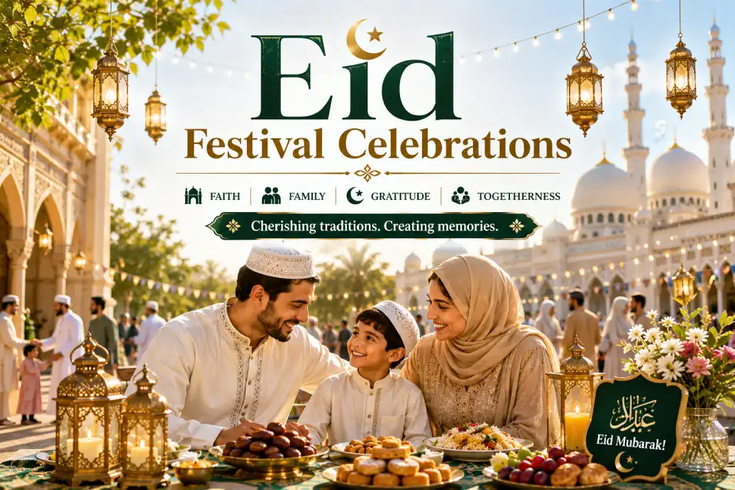 Eid al-Fitr prayers family meals and community celebration