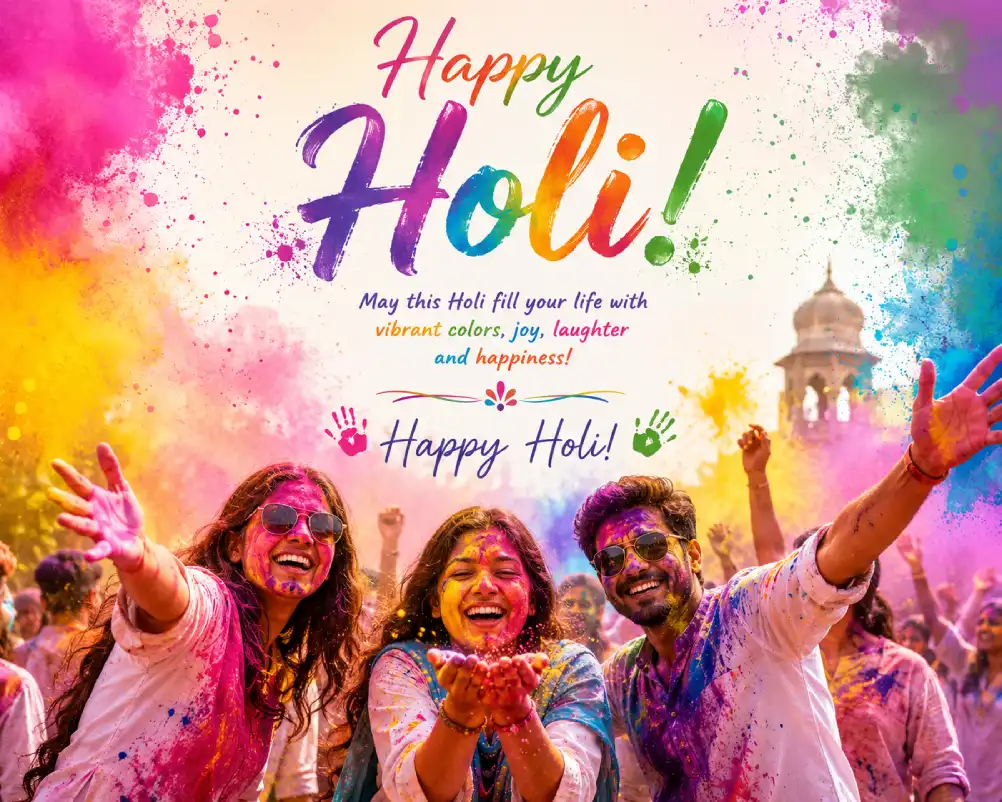 Holi festival with colorful powders music and community celebration