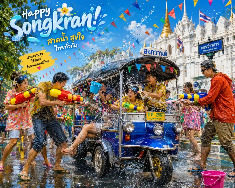 Songkran Thai New Year water festival celebration